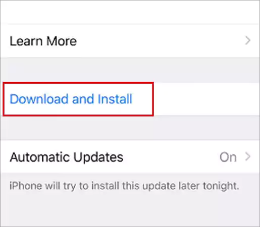 Tap on Download and Install to update your iOS to its latest version