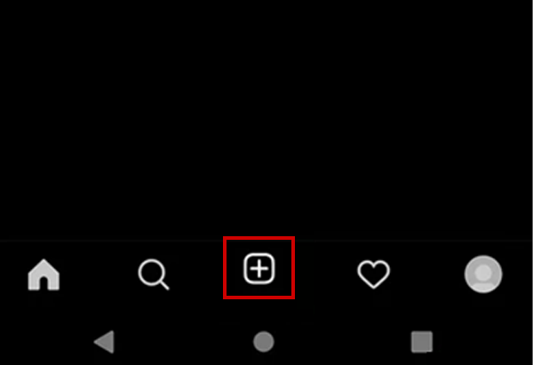 Tap the plus icon to create a new post
