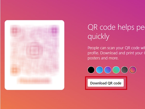 Click Download QR Code