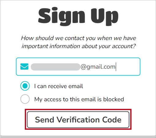 Click on send verification code