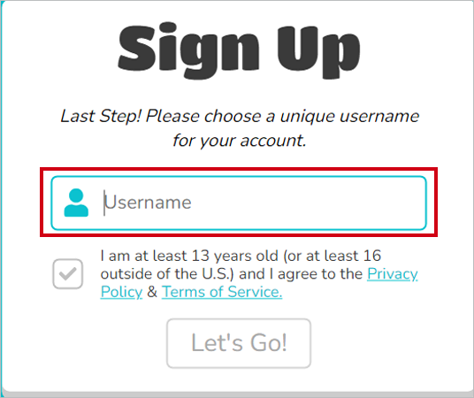 Enter username