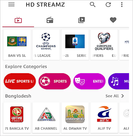 HD Streamz app