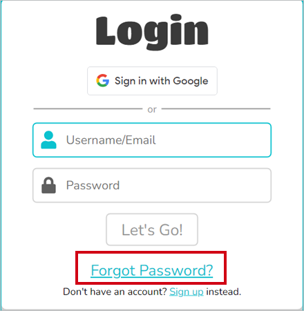 Select forgot password