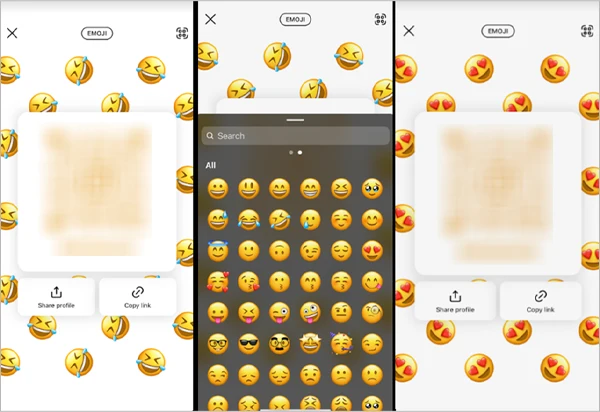 Switch to Emoji and tap anywhere to change emoji