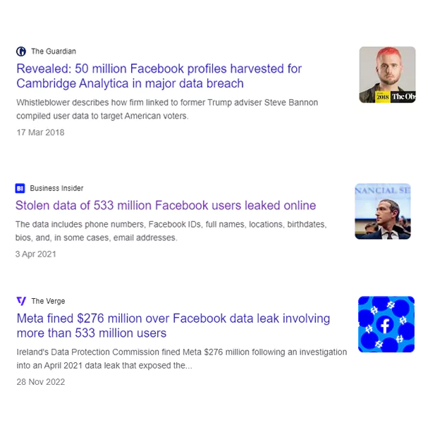 Facebook data breach new