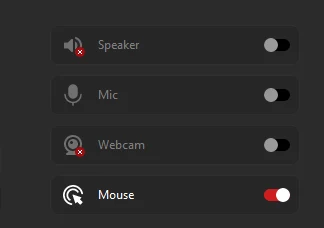  Turn on Speaker, Mic, Webcam, and Mouse 